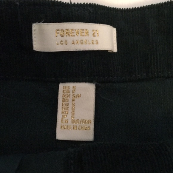 Forever 21 Button Up Corduroy Skirt Forest Green - Picture 14 of 14